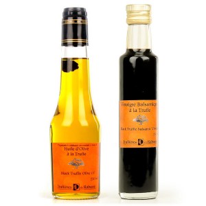 Duo huile d'olive et vinaigre balsamique de Modène à la truffe noire